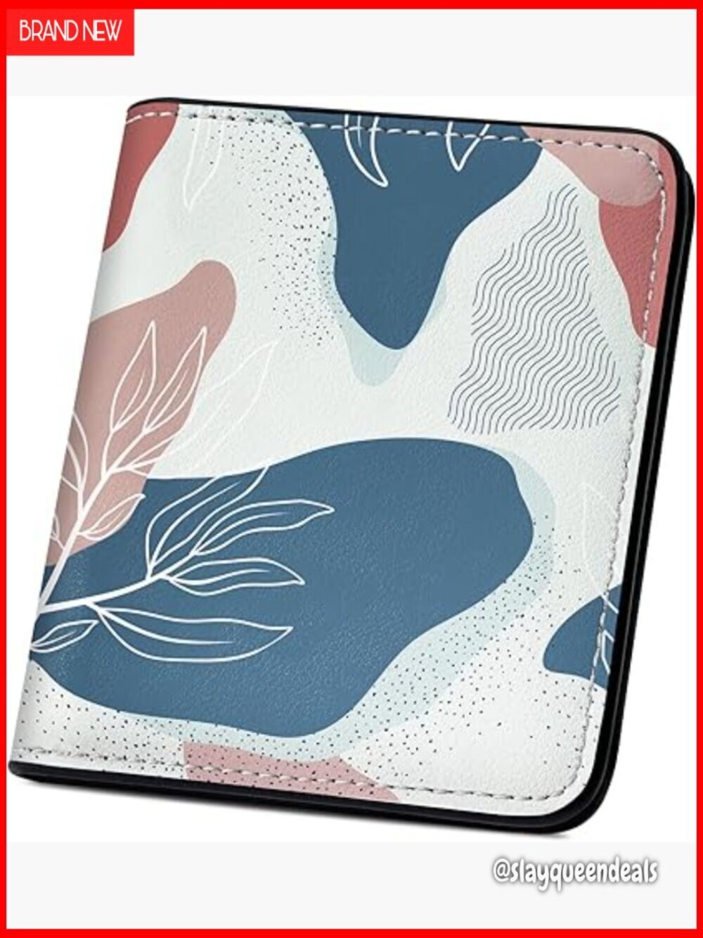 Slim RFID Leather Wallet with Zipper Coin Pocket, 6 Card Slots, ID Window